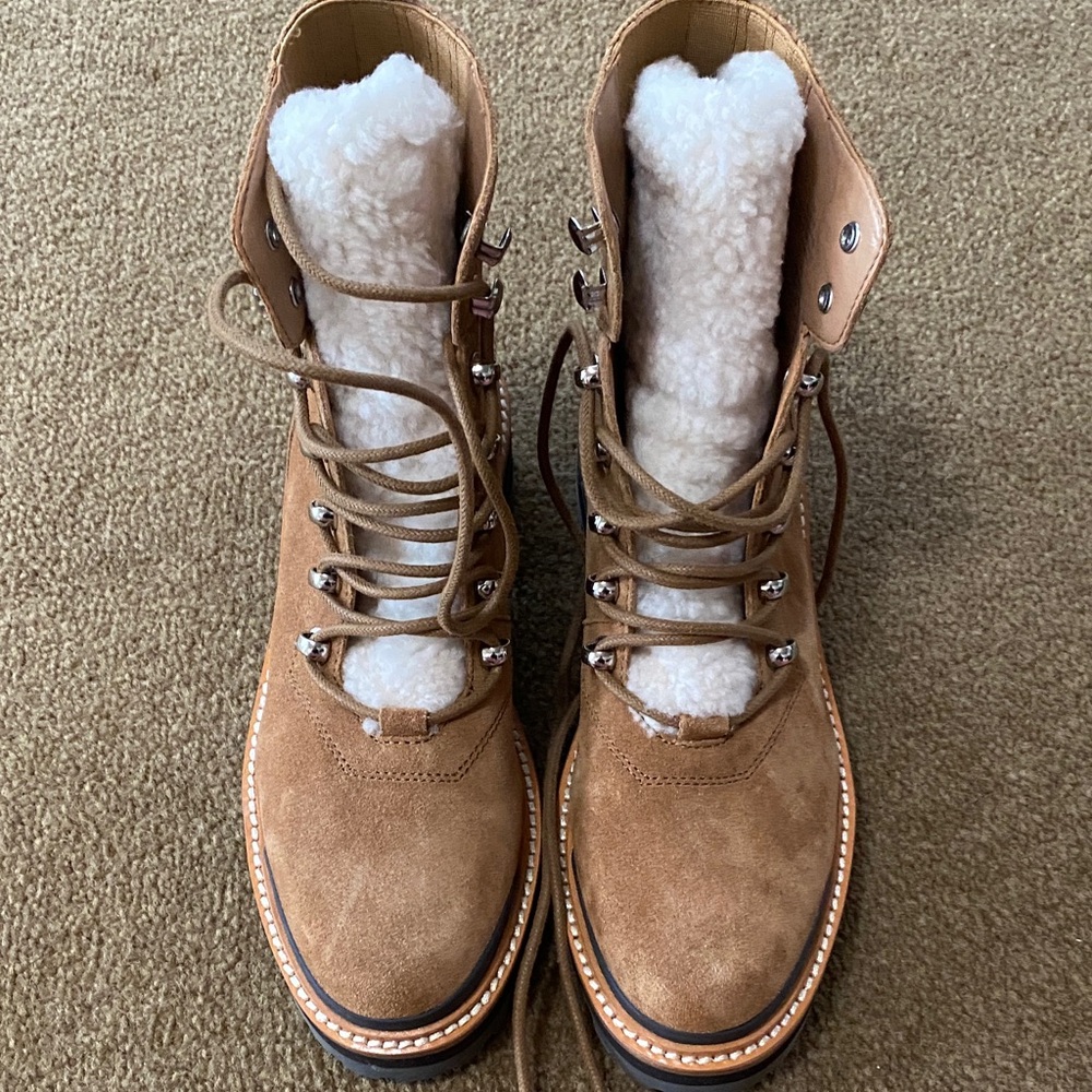 Marc Fisher 7M Izzie Women's Tan Suede Boots NEW no box - Picture 5 of 7